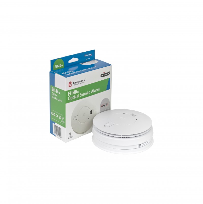 Aico Optical Smoke Alarm, 9V alkaline battery backup